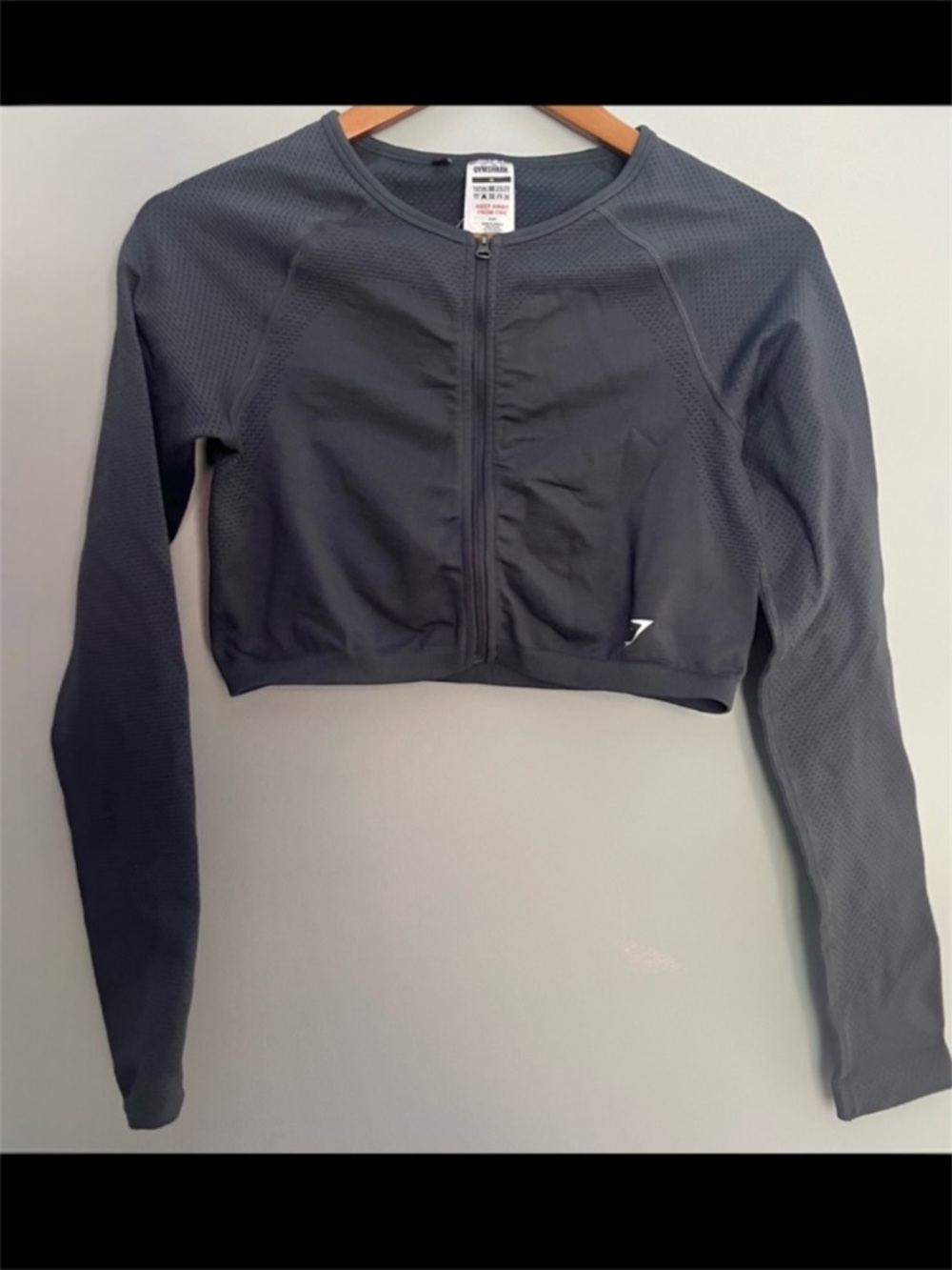 Gymshark Sweat Seamless Long Sleeve Zip Crop Top Size Medium